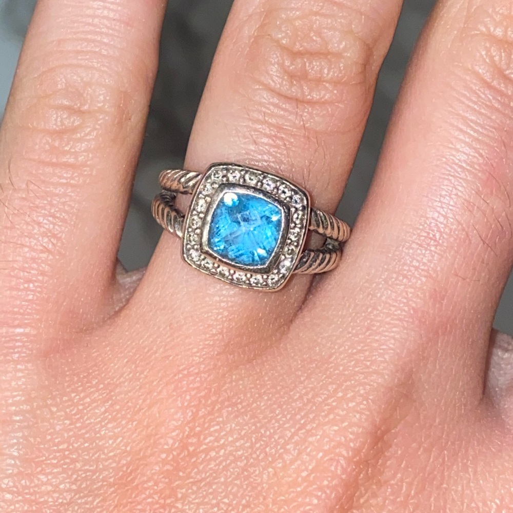 David Yurman Petite Albion Blue Topaz Ring